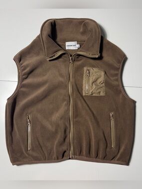 Chrome Riot Fleece Vest Women’s Small Brown Full Zip Utility Gorpcore Outdoor